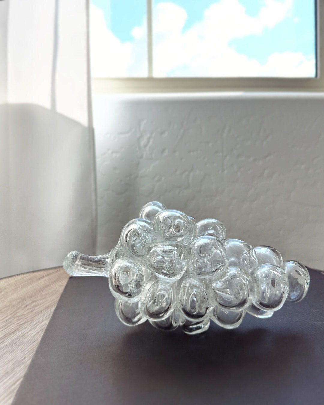 Vintage Blown Glass Grapes Clear Glass Modern Design MCM Fruit - Etsy
