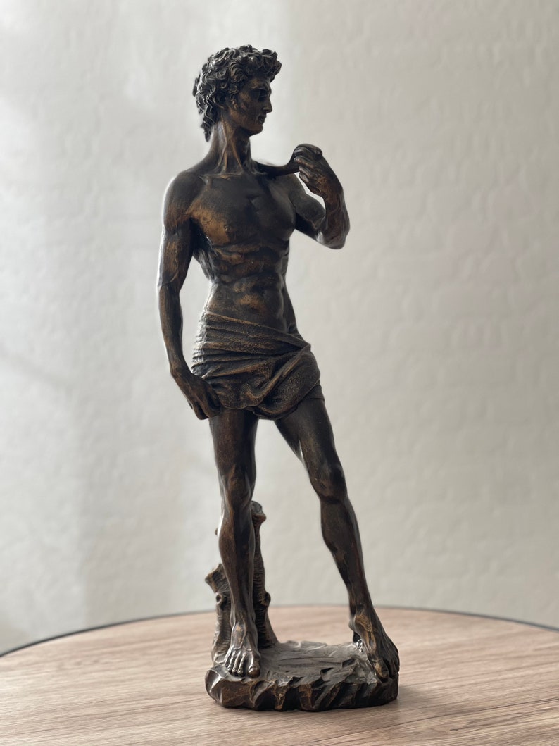 Michelangelos David Statue Heavy Bronze Resin Etsy