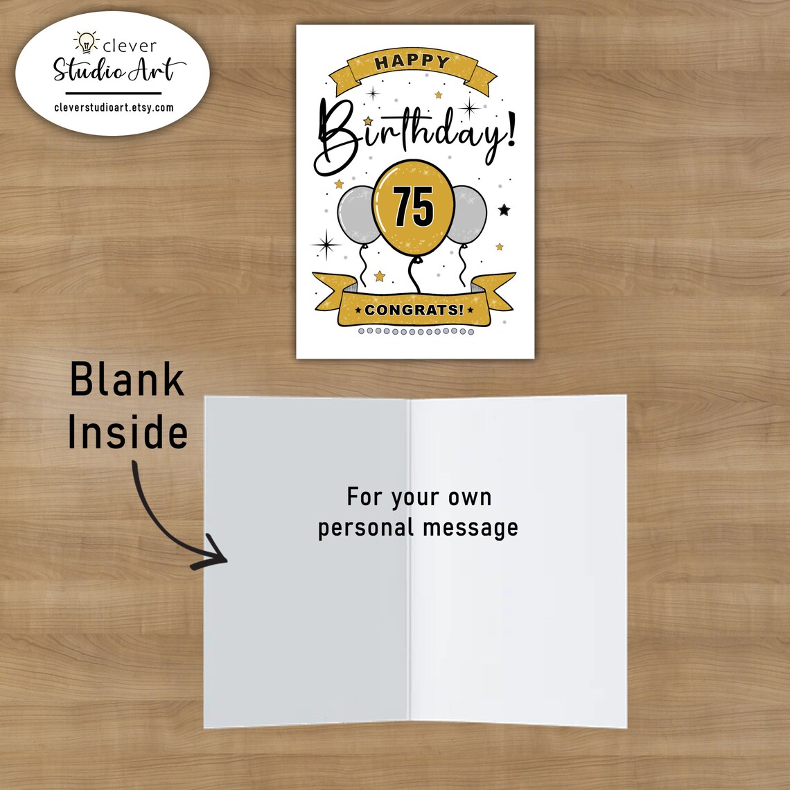 Printable 75th Birthday Card Happy 75th Birthday Card Happy 75th ...