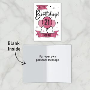 The inside of the 21st Birthday Card is left blank, giving you ample space to write a heartfelt message and add a personal touch to their special day.