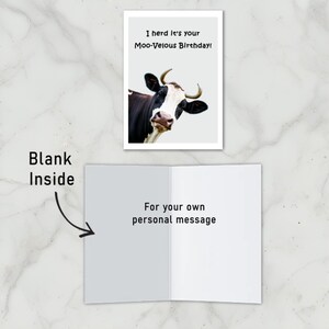 The inside of the Cow-themed Birthday Card is blank, giving you the space to write a heartfelt message and add a personal touch to their special day.