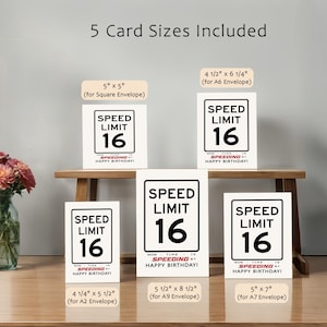 Celebrate their 16th with our printable Speed Limit Birthday Card, available in five popular sizes. Instantly download and choose the perfect design to make their birthday truly memorable.