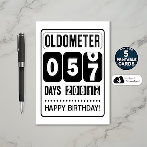 57 Geburtstagskarte, Oldometer Geburtstagskarte, Geburtstagskarte 57, Printable Geburtstagskarte für Ihn