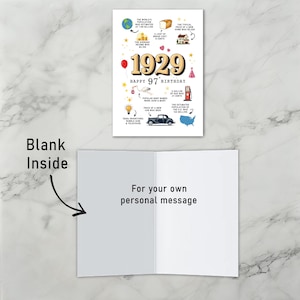 The inside of the 1929 birthday card is intentionally left blank, giving you plenty of space to write your own personalized message and heartfelt wishes.