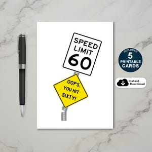 60. Geburtstagskarte, Ups You Hit 60 Geburtstagskarte, Lustige 60. Geburtstagskarte, druckbare Geburtstagskarte
