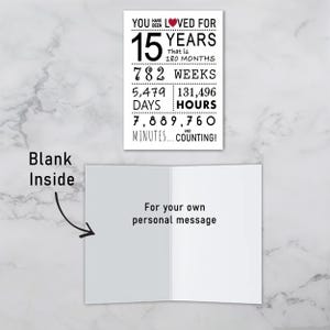 The inside of the 15th birthday printable card is intentionally blank, allowing you to pen a heartfelt message and add a personal touch to their special day.