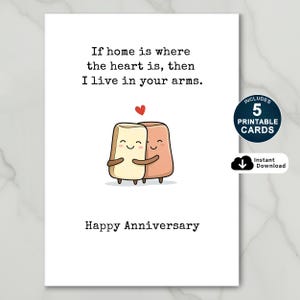 Viva em seus braços, cartão de aniversário fofo para imprimir, cartão de aniversário fofo para namorada, cartão de aniversário engraçado para ele