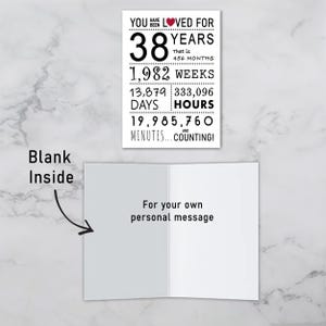 The inside of the 38th birthday printable card is left blank, giving you the space to write a heartfelt message and add a personal touch to their special birthday.