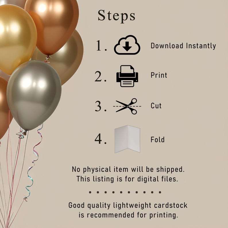 Please note: These birthday cards are available for instant download and no physical items will be shipped. For the best results, we recommend printing the original 75th recipe birthday card on high quality cardstock.