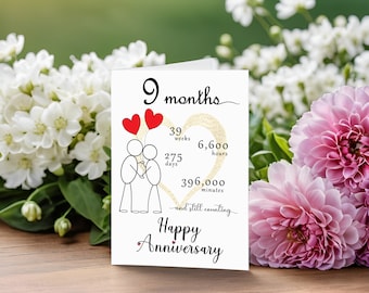 Month Anniversary Card Printable, Love Joy (PDF)