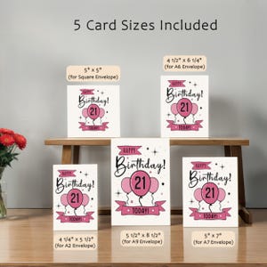 Celebrate their 21st birthday with our printable Happy 21st Birthday Card, offered in five popular sizes. Instantly download and select the perfect design to make their birthday truly memorable!