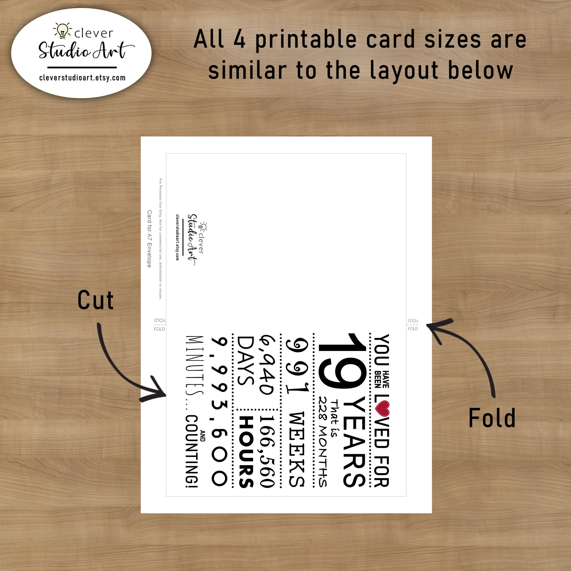 19th Birthday Card, Printable Birthday Card, You Have Been Loved 19 ...