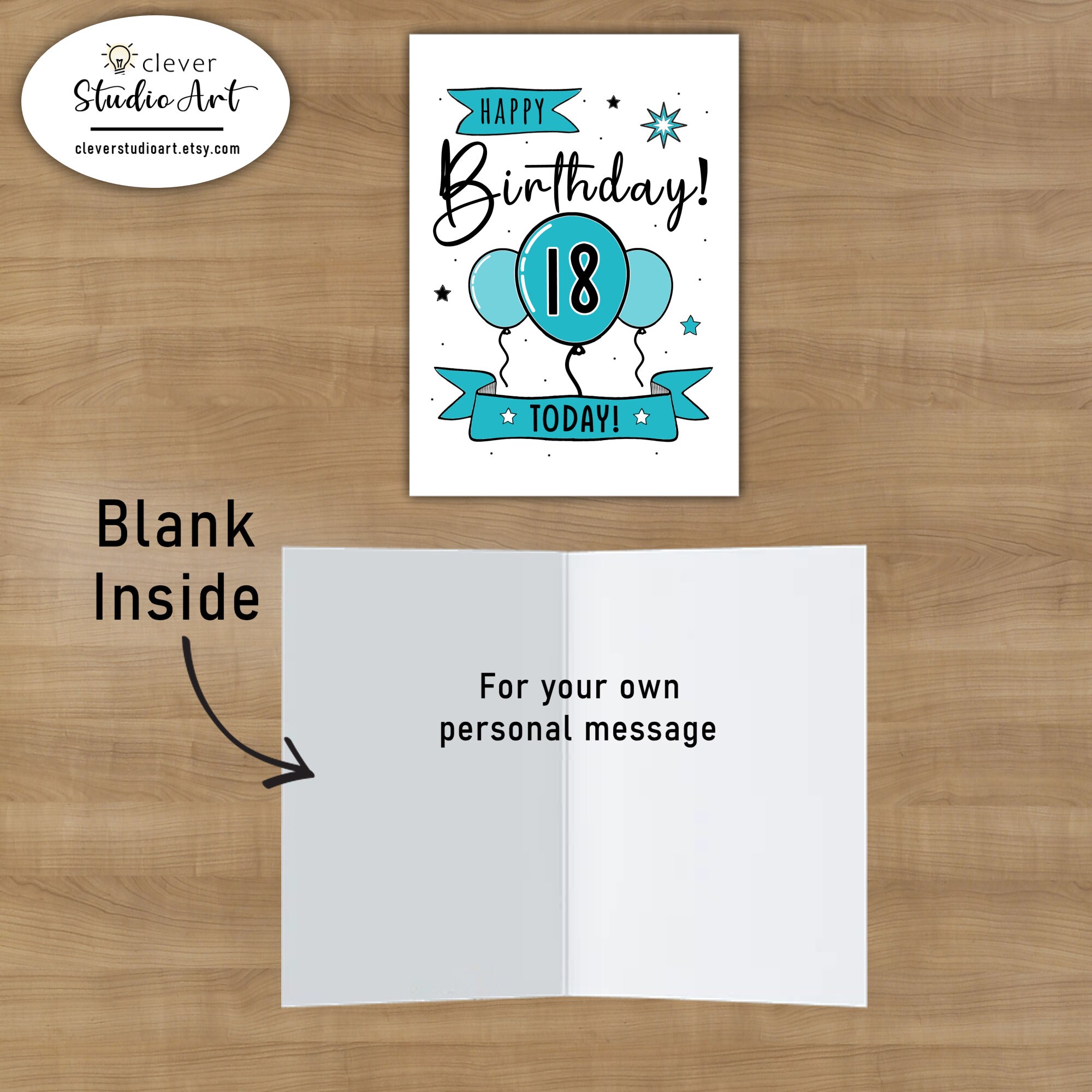 Printable 18th Birthday Card Happy 18th Birthday Card | Etsy