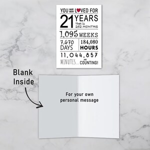 The inside of the 21st birthday printable card is intentionally blank, allowing you to pen a heartfelt message and add a personal touch to their special day.