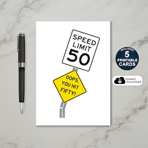 50. Geburtstagskarte, Ups You Hit 50 Geburtstagskarte, lustige 50. Geburtstagskarte, druckbare Geburtstagskarte