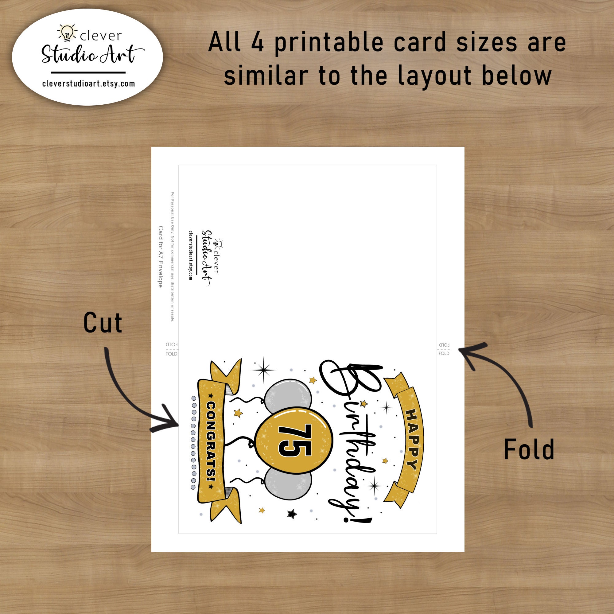Printable 75th Birthday Card Happy 75th Birthday Card Happy 75th ...