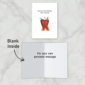 Spice up their day with this adorable birthday card featuring two chili peppers in love! Perfect for the hot stuff in your life, it’s a fun, heartfelt way to show your love. Blank inside for your own personal message!