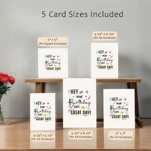 Show your love with our delightful birthday card! The festive message 'Hey, it's Your Birthday!' makes this card perfect. Instantly download in 5 popular sizes and brighten their special day.