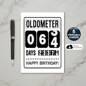 64 Geburtstagskarte, Oldometer Geburtstagskarte, Printable Geburtstagskarte, 64 Geburtstagskarte für Ihn