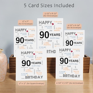 Celebrate their 90th birthday with our printable birthday card, available in five popular sizes. Instantly download and choose the perfect one to send to your loved one for a memorable birthday celebration.