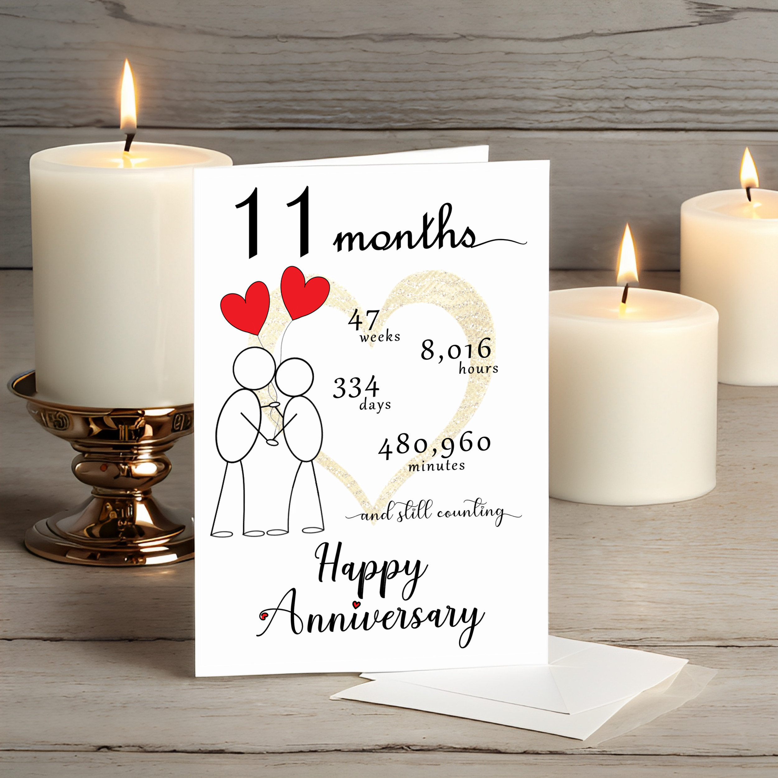 11 Month Anniversary Card Printable (5 Sizes) - Etsy