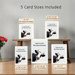Show your love with our delightful Cow-themed birthday card! A charming cow and the message 'I herd it's your Moo-velous Birthday!' make this card perfect. Instantly download in 5 sizes and make their birthday even brighter.