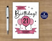 Printable 21st Birthday Card Happy 21st Birthday Card - Etsy