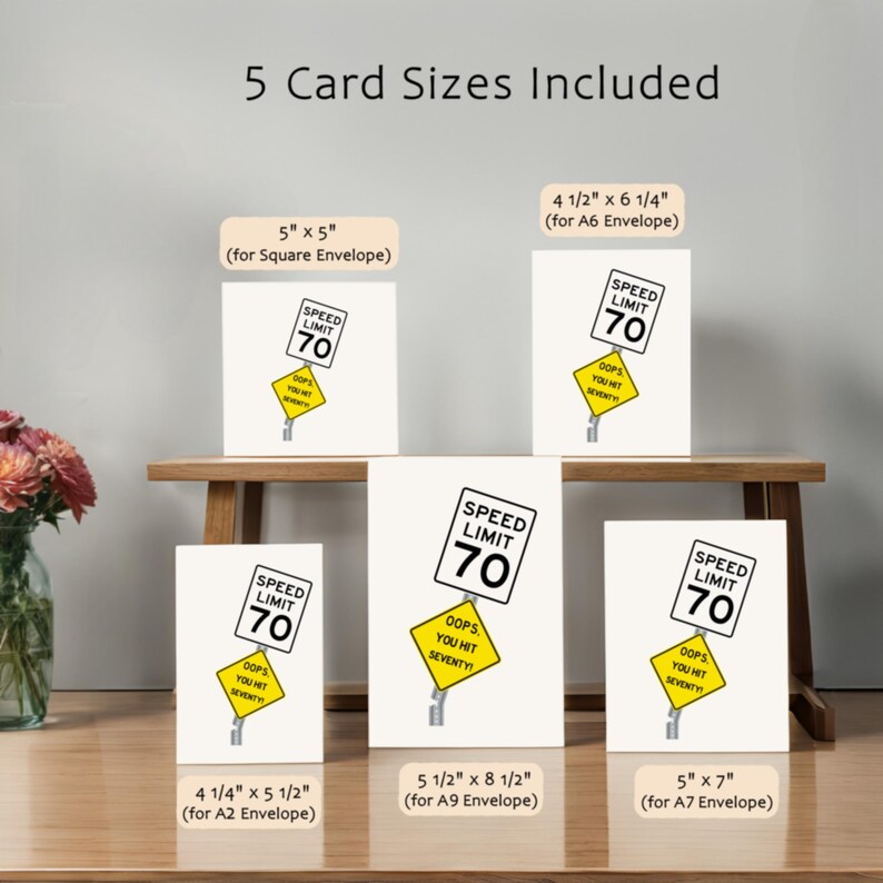Celebrate their 70th birthday with our printable 'Oops You Hit 70' Birthday Card, offered in five popular sizes. Instantly download and select the perfect design to make their birthday truly memorable!