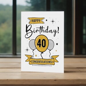 Celebrate their 40th birthday with a Happy 40th Birthday Card! This lovely card, set against a backdrop of trees in a window, is sure to bring a smile. It’s the perfect way to make their milestone birthday unforgettable