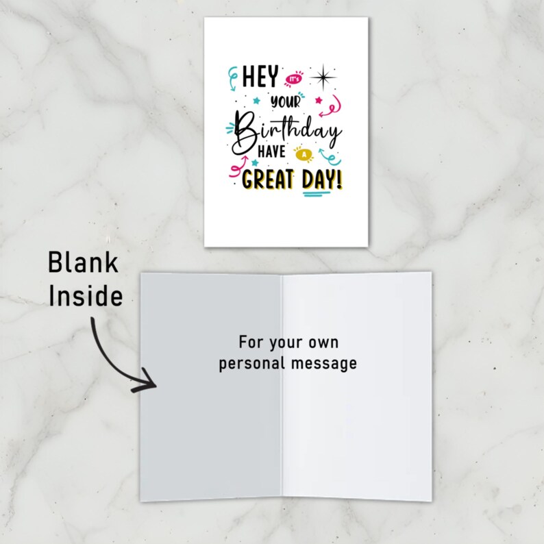 The inside of the Birthday Card is blank, giving you the space to write a heartfelt message and add a personal touch to their special day.