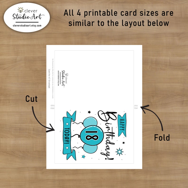 Printable 18th Birthday Card Happy 18th Birthday Card - Etsy