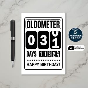 31 Geburtstagskarte, Oldometer Geburtstagskarte, Printable Geburtstagskarte, 31 Geburtstagskarte für Ihn