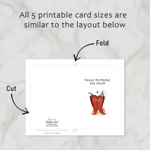 Spice up their day with this adorable birthday card featuring two chili peppers in love! Perfect for the hot stuff in your life, it’s a fun, heartfelt way to show your love. Each card is easy to cut and fold after printing!