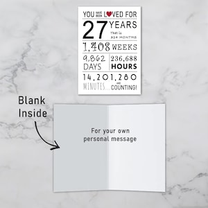 The inside of the 27th birthday printable card is left blank, giving you the space to write a heartfelt message and add a personal touch to their special day.