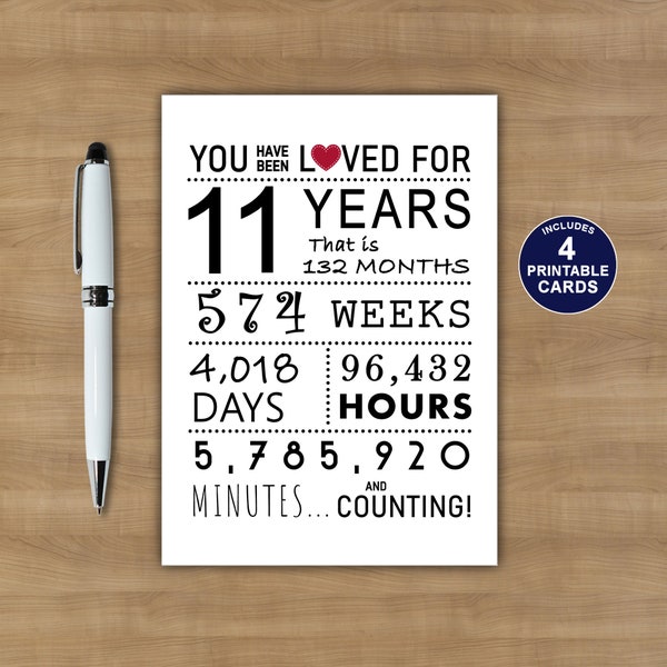 11 Year Old Birthday Card Printable - Etsy Canada