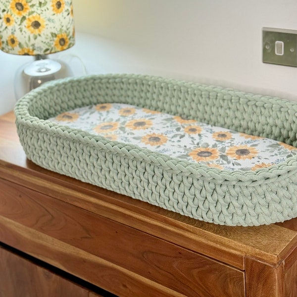 Tutoriel de panier pour matelas à langer au crochet, tutoriel de panier au crochet, modèle de panier au crochet, tutoriel de panier à langer, panier au crochet pdf.