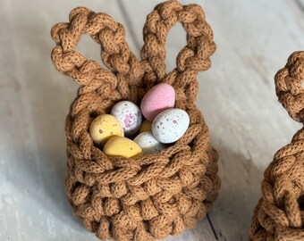 Bunny Ear Egg Cup Crochet Pattern, Easter Egg Cup, Easter egg basket, bunny ear cup, bunny ear basket, decorative bunny ear crochet pattern