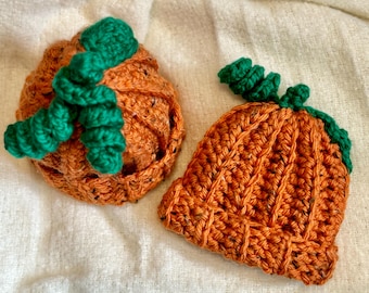 Pumpkin Hat Crochet Pattern, Pumpkin Picking Hat, Pumpkin Beanie Crochet Tutorial, Baby Pumpkin Hat, Pumpkin Beanie Hat, Beanie Crochet