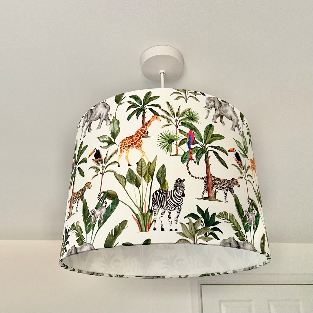 Safari Animals Jungle Lampshade, Jungle Lights, Safari Lampshade