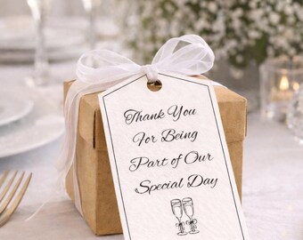 Printable Wedding Favour Tags | Thank You Wedding Tags | Instant Download | Printable Wedding Thank You Tags | Neutral Wedding Decor