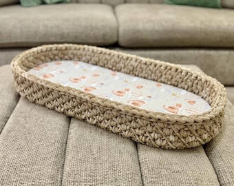 Crochet Changing Basket Pattern and Tutorial, crochet basket pattern, changing basket tutorial, crochet basket pdf., crochet changing bowl.