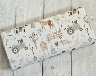 Farm Animals Travel Changing Mat, farmyard changing mat, tractor changing mat, baby changing mat, farm changing mat,  nursery changing mat.