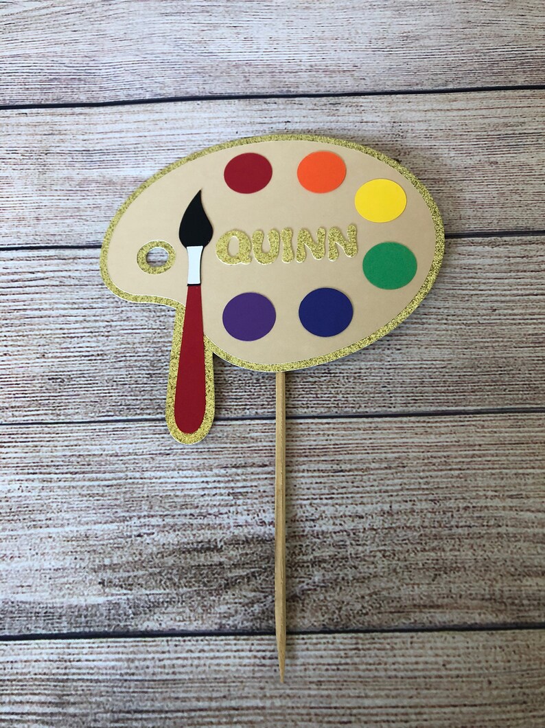 Paint Party Custom Cake Topper Art Party Cake Topper Etsy