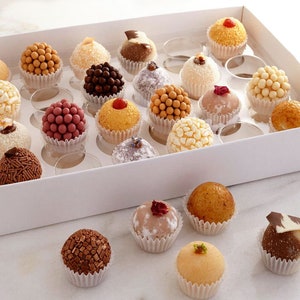 Handmade Brigadeiro Truffles Gift Box Assorted Delicious Dessert Gourmet Sweet Gifts Valentine's Day Mother's Day Large - 24 Counts