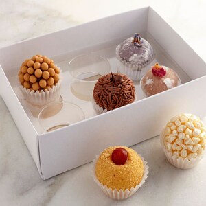 Handmade Brigadeiro Truffles Gift Box Assorted Delicious Dessert Gourmet Sweet Gifts Valentine's Day Mother's Day Small - 6 Counts
