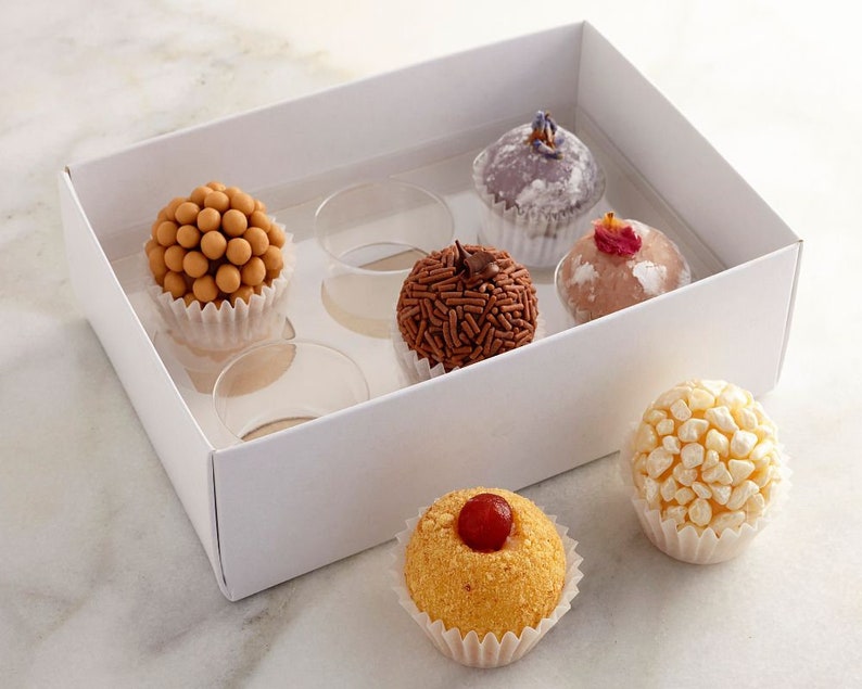 Handmade Brigadeiro Truffles Gift Box Assorted Delicious Dessert Gourmet Sweet Gifts Valentine's Day Mother's Day Small - 6 Counts