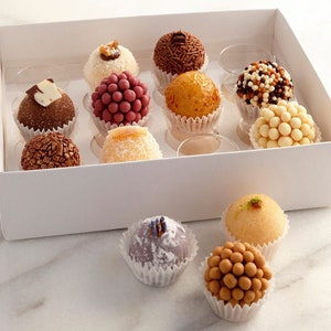 Handmade Brigadeiro Truffles Gift Box Assorted Delicious Dessert Gourmet Sweet Gifts Valentine's Day Mother's Day Medium - 12 Counts