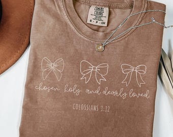 Chrześcijański SVG, Wybrany Święty Ukochany SVG, Chrześcijańska Koszulka, Chrześcijańska Koszulka Coquette, Chrześcijańska Kokarda SVG, Prezent dla Chrześcijanina, Werset Biblijny
