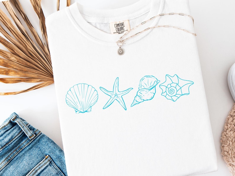 Seashell Shirt Svg, Seashell Shirt Png, Beach Lover, Ocean Lover Gift, Seashell T-Shirt, Summer Vibes Png, Summer Shirt Svg, Summer Svg