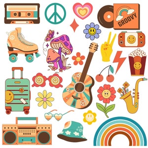 Boho Hippie Svg, Retro Svg, Groovy Svg, Boho Flower Svg, Boho Hippie Clipart, Retro Flower Svg, Retro Cut File, Flower Svg, Retro Daisy Svg